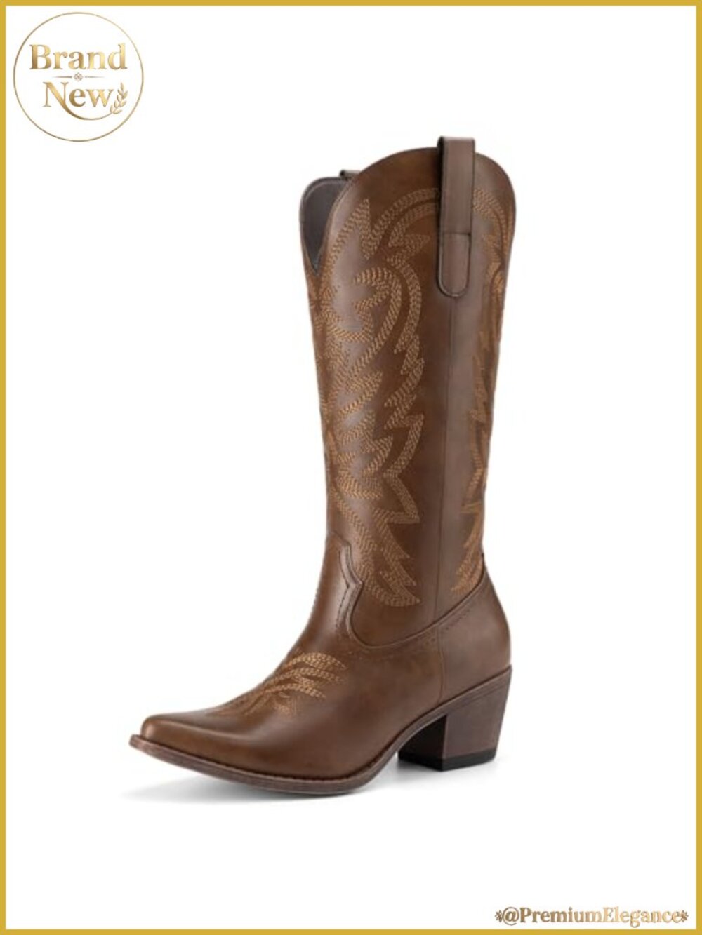 Women's Low Heel Western Mid Calf Cowboy Boots